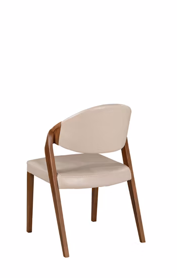 Chaise de salle à manger en bois de noyer de PVC de cuir véritable de salon de meubles modernes chaise de restaurant