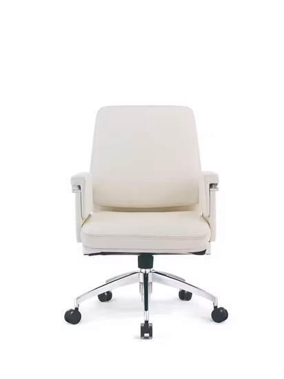 Chaise de bureau ergonomique en cuir pour ordinateur de jeu pivotant moderne en métal