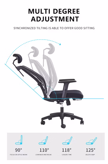 Chaise de bureau moderne Hot-Selling chaise de loisirs chaise de bureau rotative relevable à dossier en maille